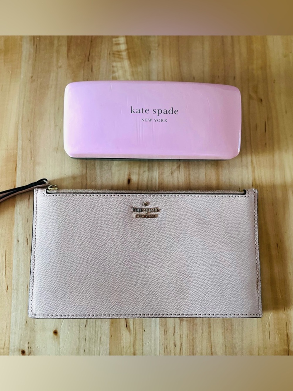 Kate Spade Blush Pink Cameron Street Lilia Wristlet Clutch & Eye Case